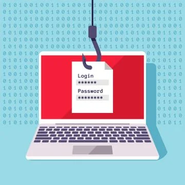 Password data phishing, hacker attack prevention vector concept Stockillustratie