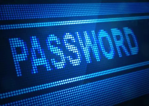 Password digital screen 3d illustration Stock Illustration