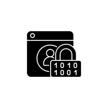 Password encryption black glyph icon Ilustración de archivo