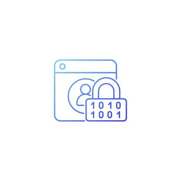 Password encryption gradient linear vector icon Ilustración de archivo
