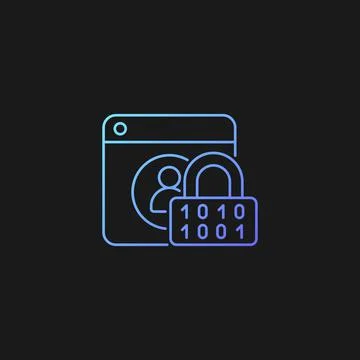 Password encryption gradient vector icon for dark theme Ilustración de archivo