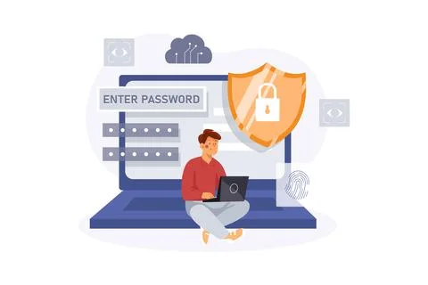 Password Encryption Stock Illustration