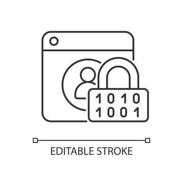 Password encryption linear icon Ilustración de archivo