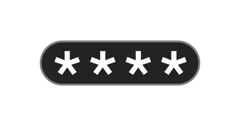 Password entry box animation on black background. A user enter a password to web Stock Footage 327278219
