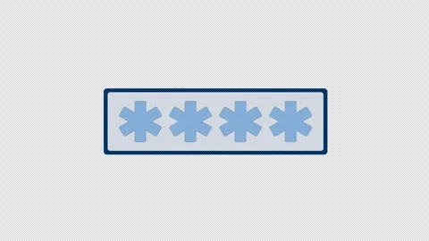 Password entry box with four asterisks 2D cartoon object animation Stock Footage 311320336