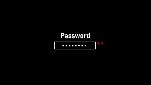 Password Entry Field with Dots and Cursor on animated Black Background inpu.. Stock Footage 332059865