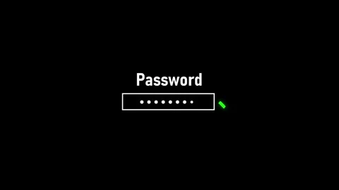 Password Entry Field with Dots and Cursor on animated Black Background inpu.. Stock Footage 332059874