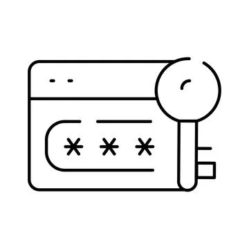 Password entry field with golden key access 스톡 일러스트