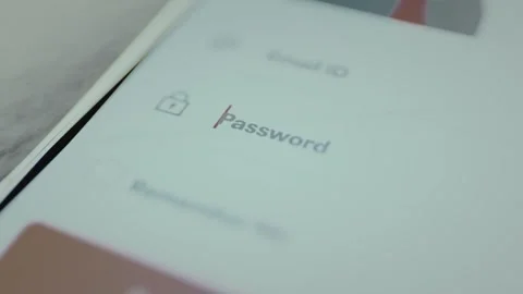 Password entry field, login screen on a mobile device Stock Footage 328366879