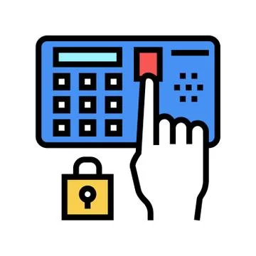 Password entry safe device color icon vector illustration 스톡 일러스트