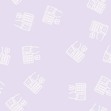 Password entry safe device line seamless pattern Stockillustratie