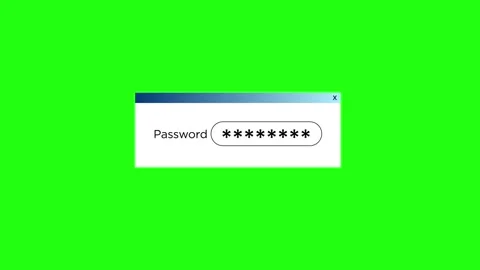 Password Entry Screen with Green Background for Login Animation Stock Footage 301157094