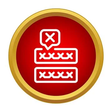 Password error icon showing login failure concept Stock Illustration