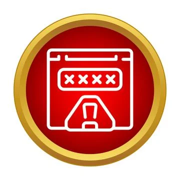 Password error warning message on a red display 스톡 일러스트