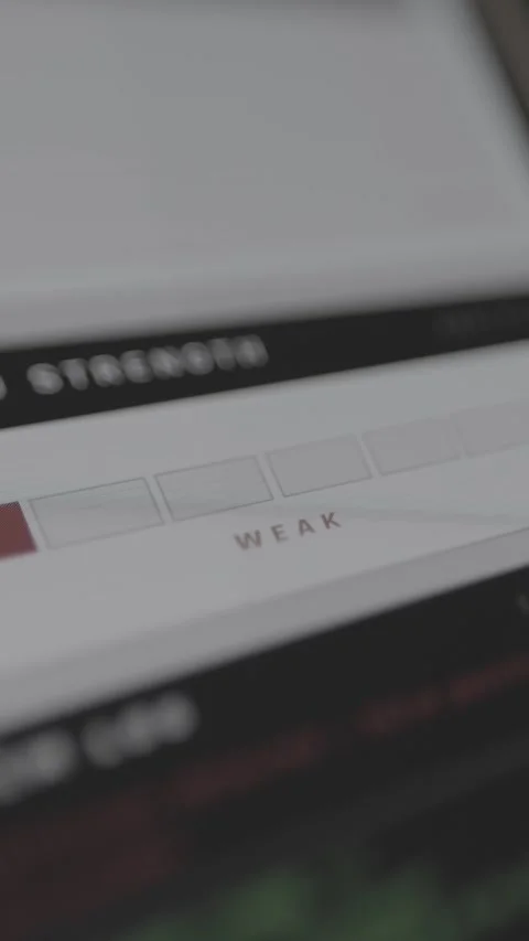 Password evaluation meter with visual progress indicator Stock Footage 333373255