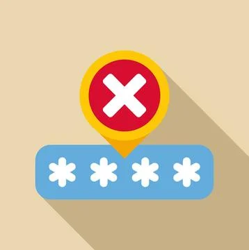 Password field showing incorrect entry error message Stock Illustration