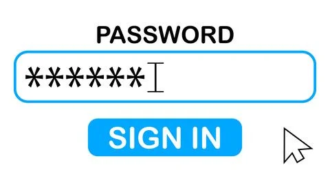 Password filling interface. Stock Illustration