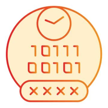 Password flat icon. Pin code orange icons in trendy flat style. Access gradient Stock Illustration