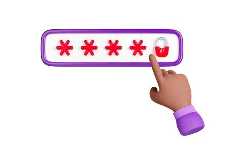 Password form with red asterisks and padlock Stock Illustration