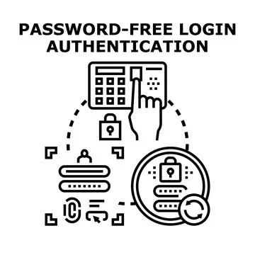 Password free login authentication security concept Stock Illustration