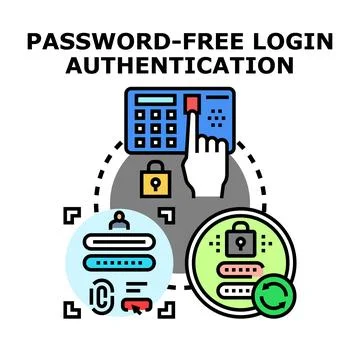 Password free login authentication security concept Stock Illustration