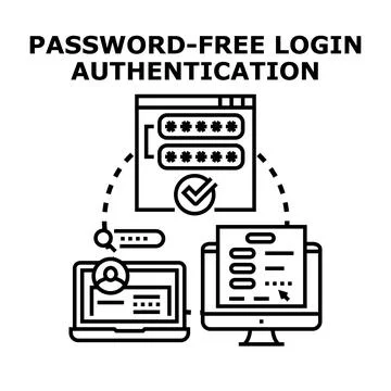Password free login authentication system architecture Stock Illustration