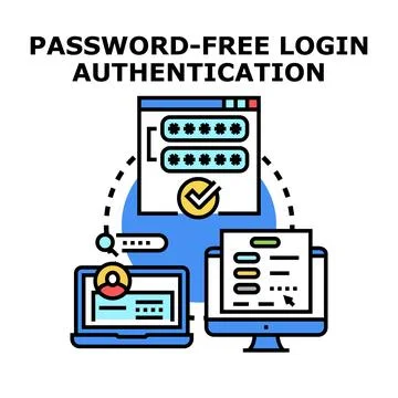Password free login authentication system architecture Stock Illustration