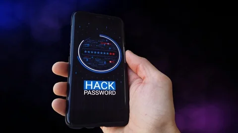 Password guessing. Hacking access. Phone hacker. Alpha Matte. Password Denied Stock Footage 115548678