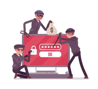 Password hacking danger Stock-Illustration