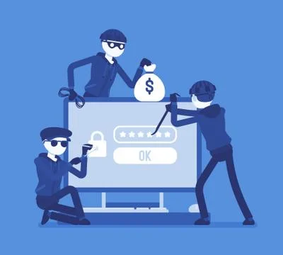 Password hacking danger Stockillustratie