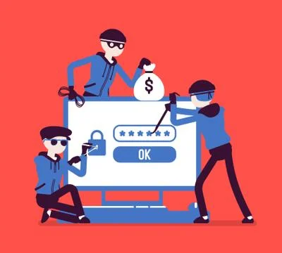 Password hacking danger 스톡 일러스트