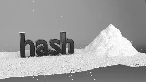 Password hash with salt crypt function concept 3d illustration Ilustración de archivo