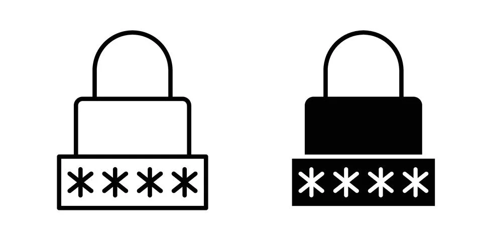 Password icon for design projects and web UI Illustrazione stock