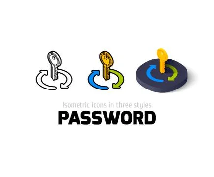 Password icon in different style Stock Illustration