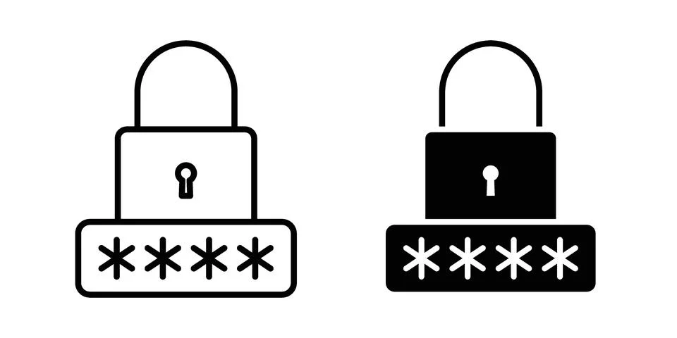 Password icon Illustration set. Vector Eps10 for apps Stock Illustration