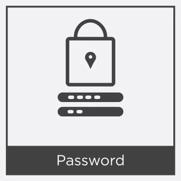 Password icon isolated on white background Free Stock Illustration