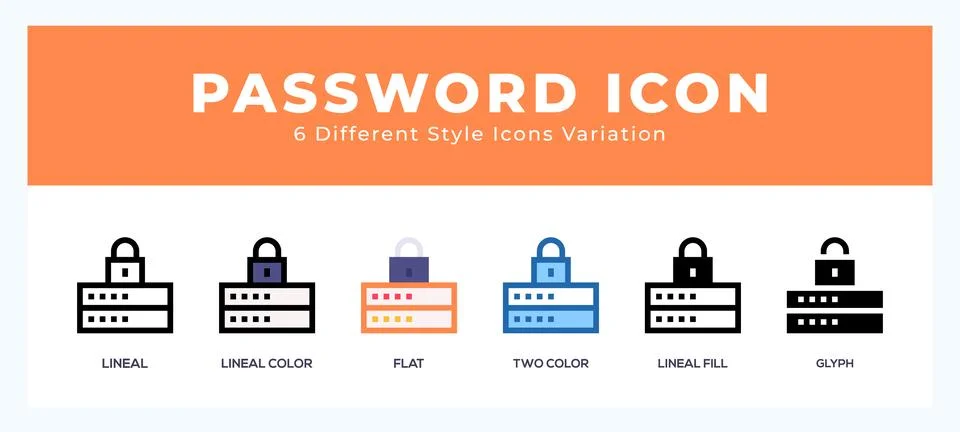 Password icon vector design illustration in trendy style Illustrazione stock