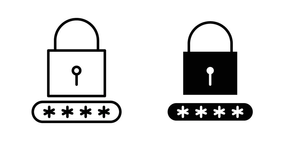 Password icon vector design illustrations Stock Illustration