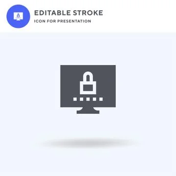 Password icon vector, filled flat sign, solid pictogram isolated on white, logo Illustrazione stock