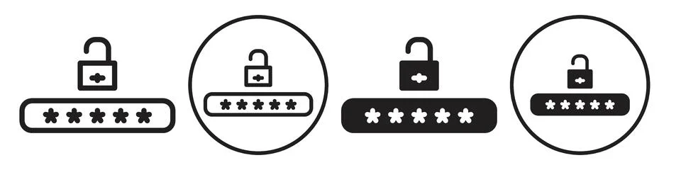 Password Icon vector set collection for web Stock Illustration