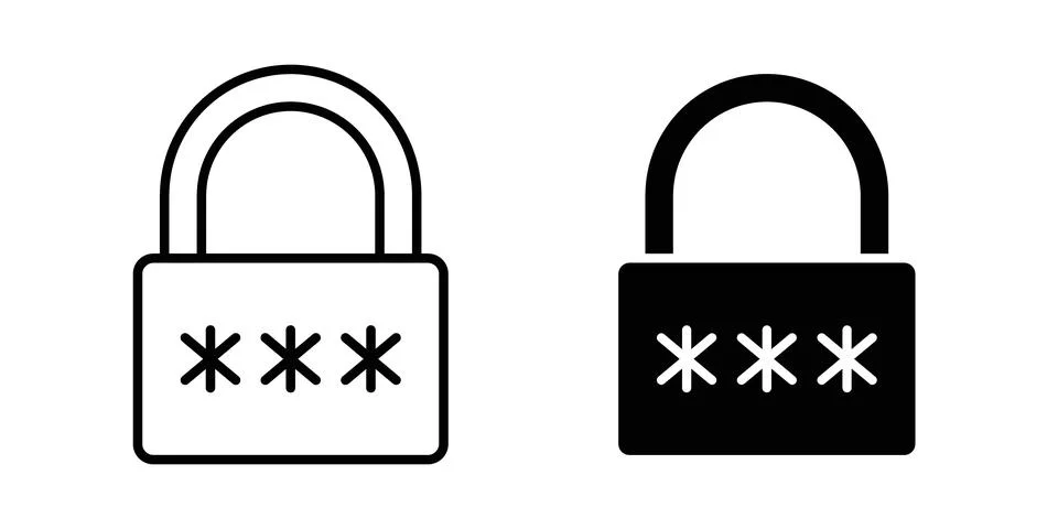 Password icon vector symbol graphics Illustrazione stock