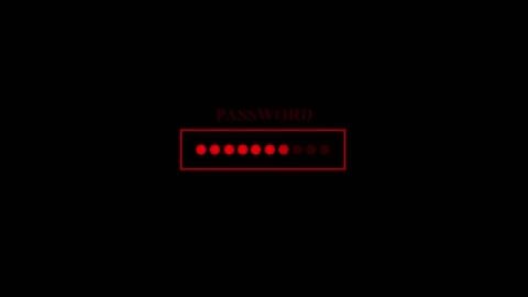 Password input animation with red neon dots. Password input field for syste.. Stock Footage 337619084