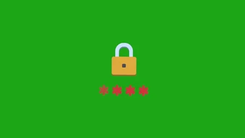 Password Input UI on Green Screen Animation (Chroma Key) 4K Stock-Footage 332220158