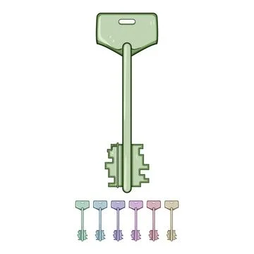 Password key cartoon vector graphic 스톡 일러스트