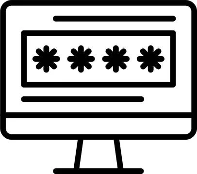 Password Line Icon Design Stock Illustration