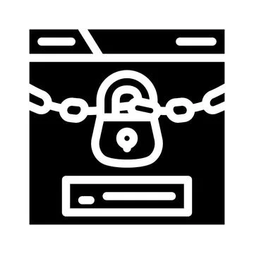 Password lock glyph icon vector illustration sign Stock Illustration