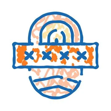 Password lock icon for digital security access Stock Illustration