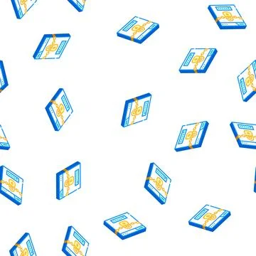Password lock isometric icon seamless pattern sign Stockillustratie