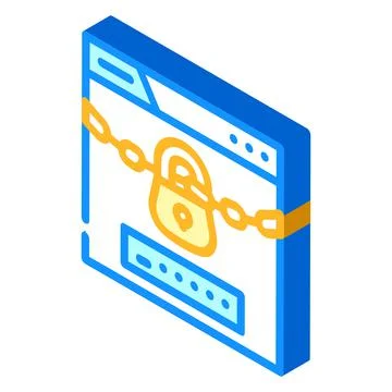 Password lock isometric icon vector illustration sign Stockillustratie