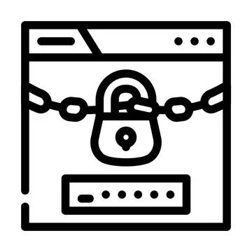Password lock line icon vector illustration line Stock Illustration